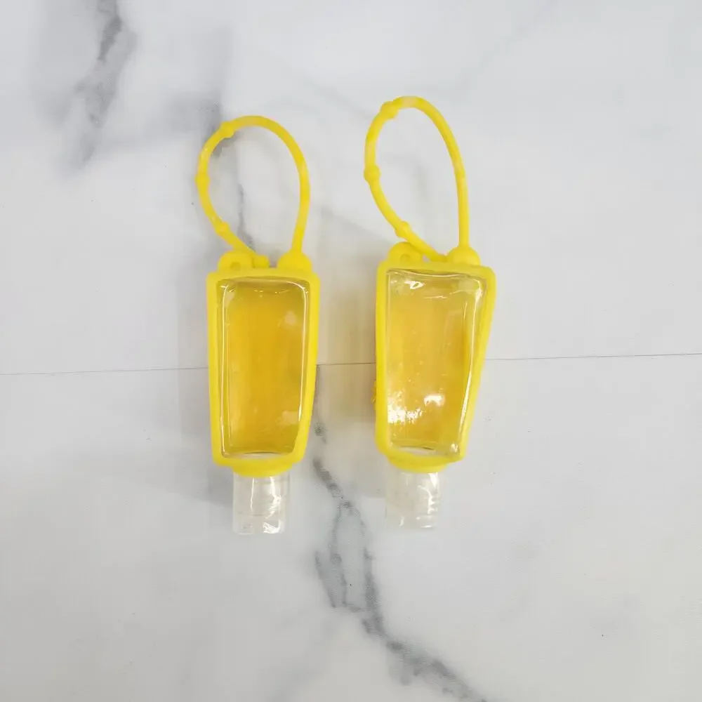 2 EMPTY Kids Refillable Containers Pineapple Doll Character Holder with Strap